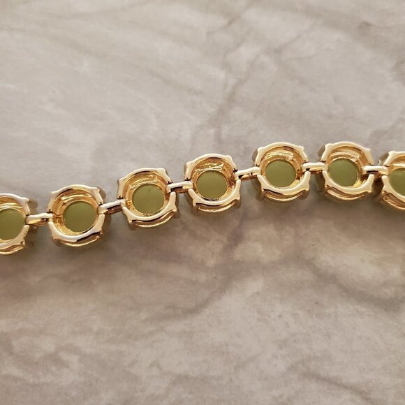 ✨ J.Crew Green Rhinestones Crystals Dot Statement Bracelet ✨ - Picture 8 of 10
